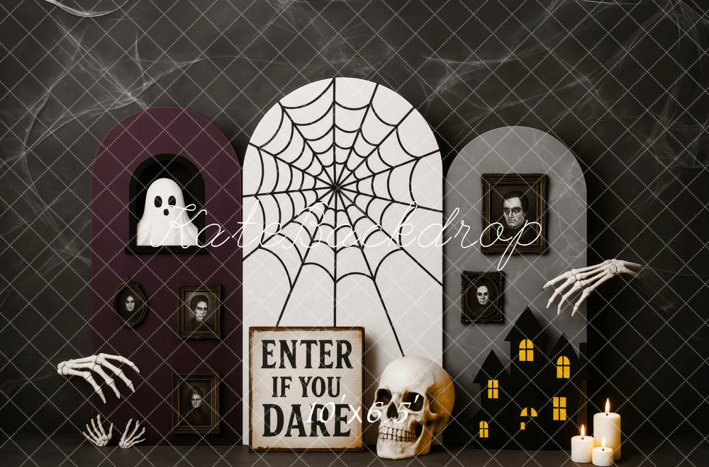 Kate Halloween Haunted Web Ghost Skeleton Backdrop Designed by Patty Roberts