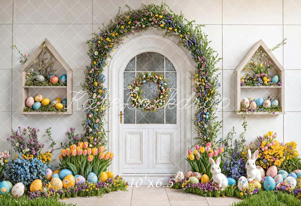 Fondo de Arco Floral de Conejo de Pascua diseñado por Emetselch