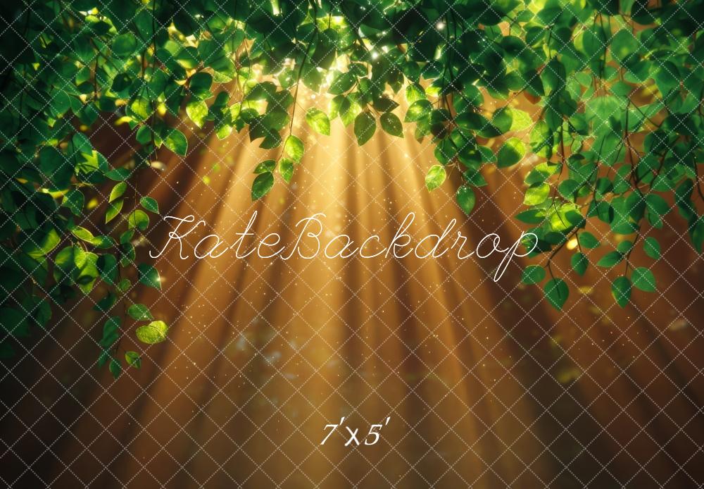 Kate Spring Forest Sunlight Leaves Backdrop Designed by Mini MakeBelieve
