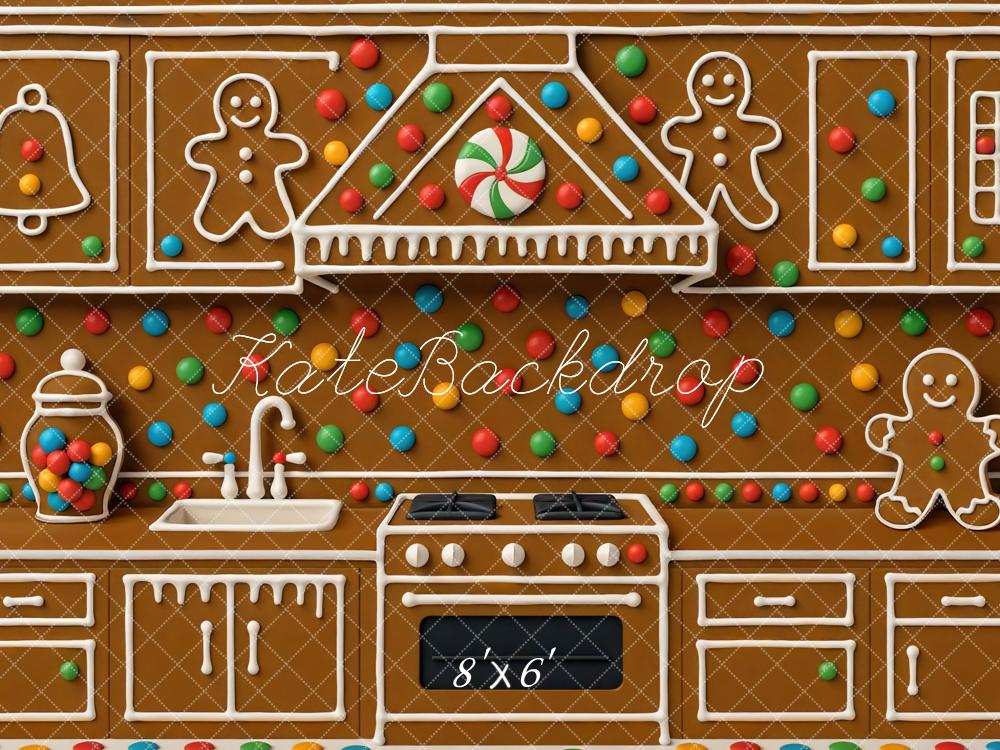 Fondo de Caramelo de Cocina de Pan de Jengibre Navidad Designed by Mini MakeBelieve