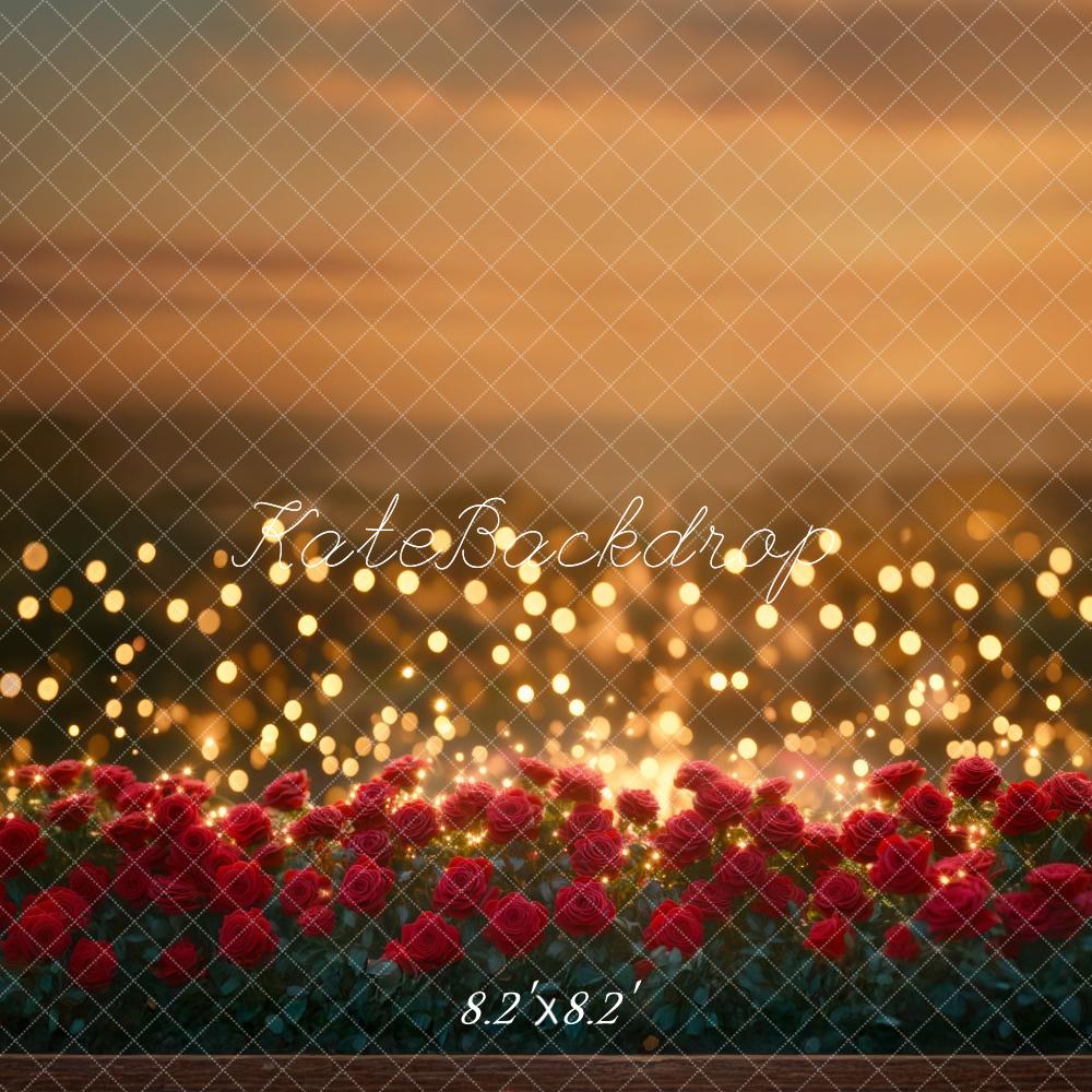 Sfondo Bokeh del Giardino di Rose al Tramonto progettato da Mini MakeBelieve