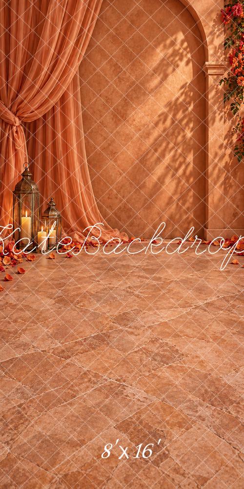 Kate Sweep Terracotta Draped Arch Wedding Printed Backdrop Designed by Vertigo Productions