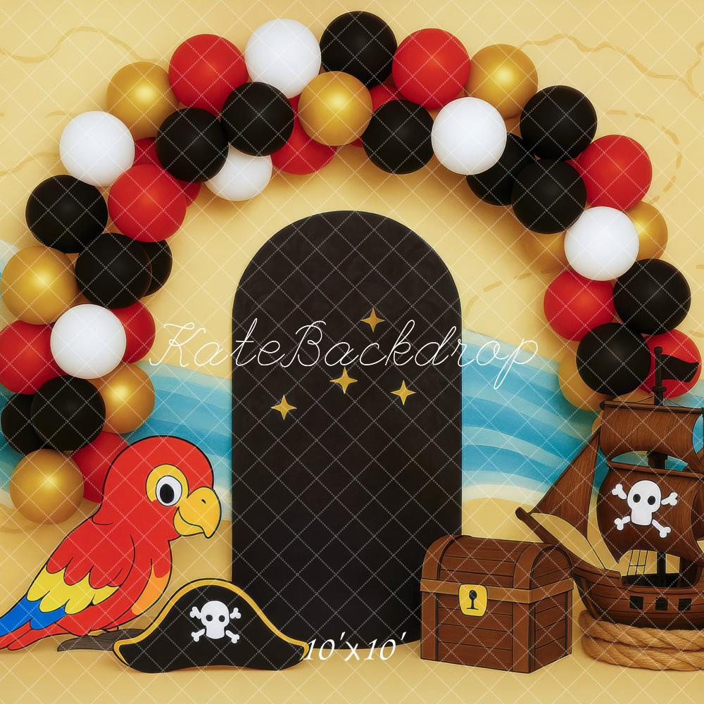 Kate Cake Smash Pirate Adventure Treasure Balloon Backdrop Designed by Mini MakeBelieve