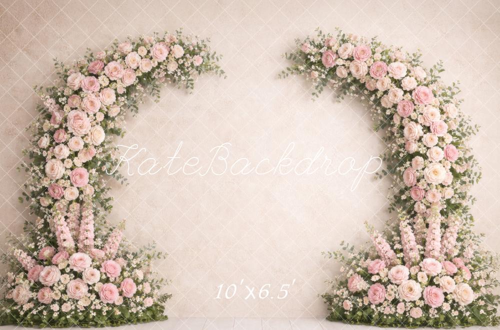 Kate Spring Flower Arch Pink Roses Backdrop Designed by Megan Leigh Photography