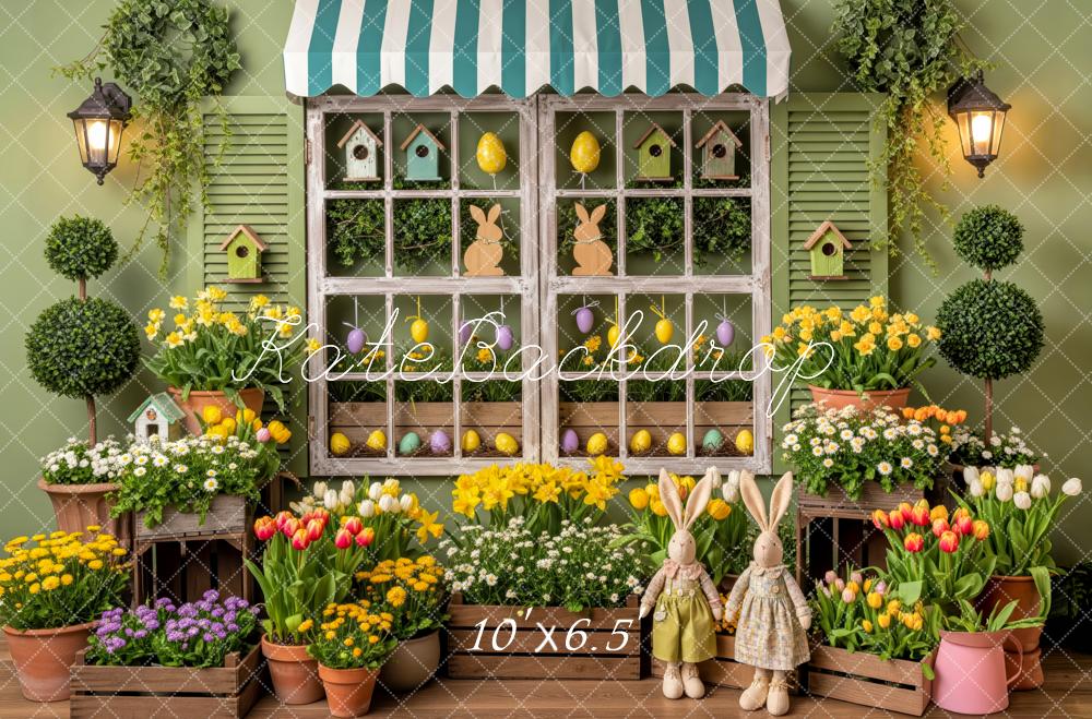 Kate Easter Bunny Window Flower Garden Backdrop Designed by Patty Roberts