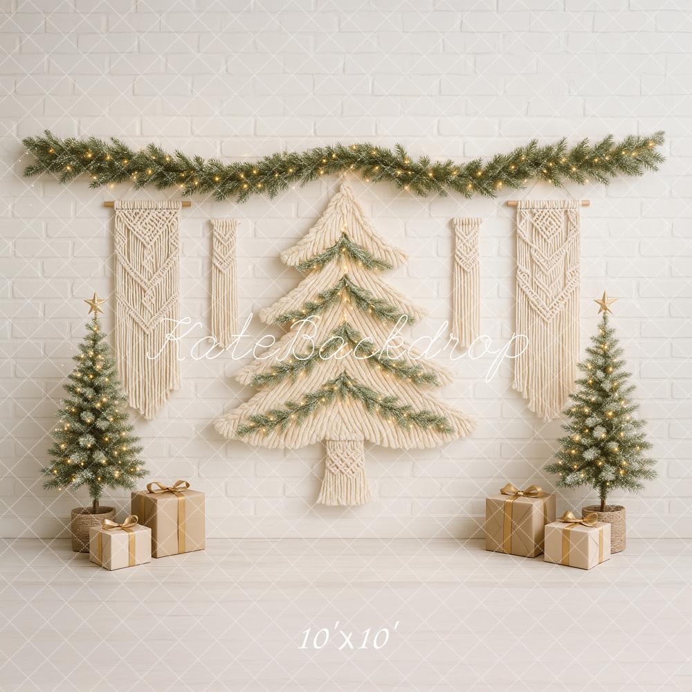 Sfondo Albero Macramè Boho di Natale Designed by Ashley Paul
