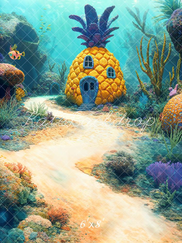 Kate Underwater Fantasy Pineapple House Path Backdrop Designed by Chain Photography