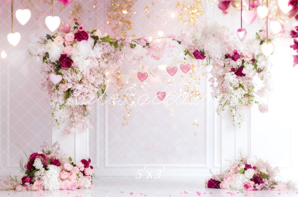 Kate Valentine Floral Hearts Wedding Backdrop Designed by Patty Roberts