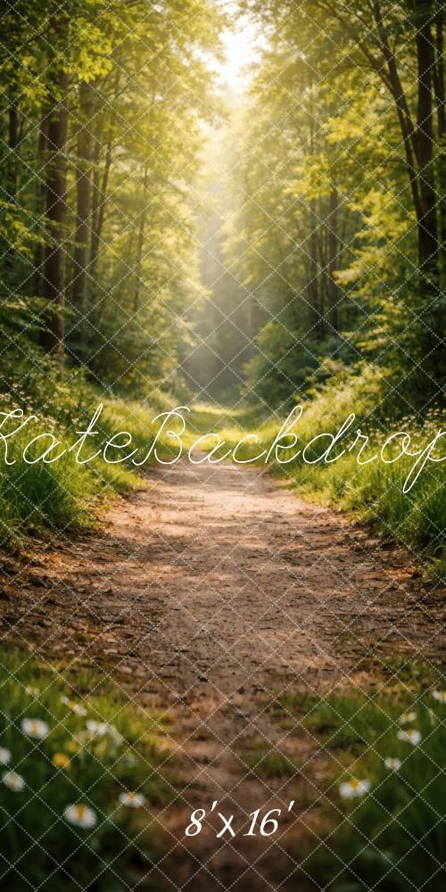Kate Sweep Forest Path Sunlight Printed Backdrop Designed by Vertigo Productions