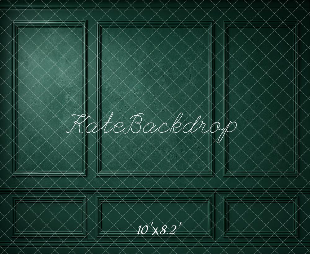 Kate Dark Green Retro Wall Printed Backdrop Designed by Emetselch
