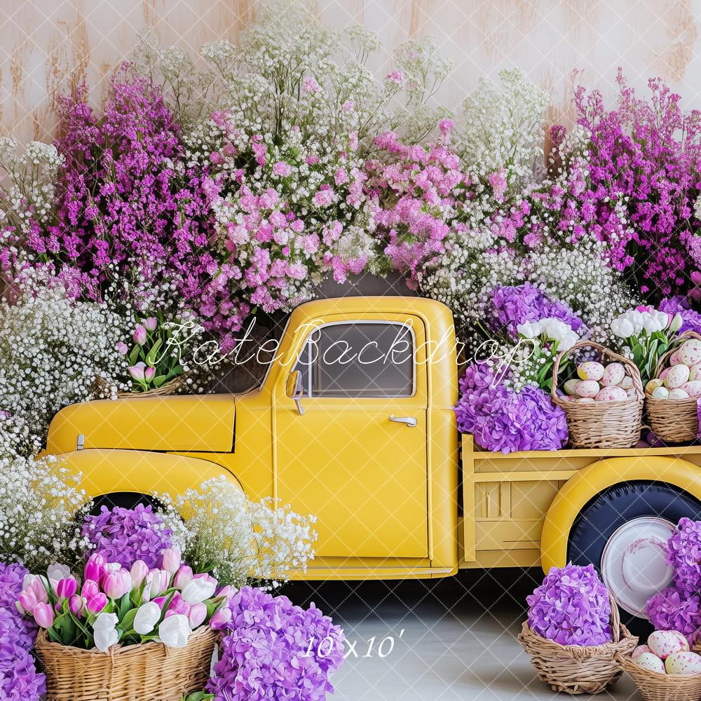 Kate Easter Yellow Truck Flower Backdrop Designed by Patty Roberts