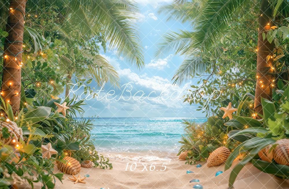 Kate Summer Tropical Beach Sky Backdrop Designed by Emetselch
