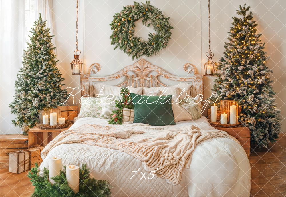 Kate Christmas Headboard Bedroom Trees Cozy Backdrop Designed by Emetselch