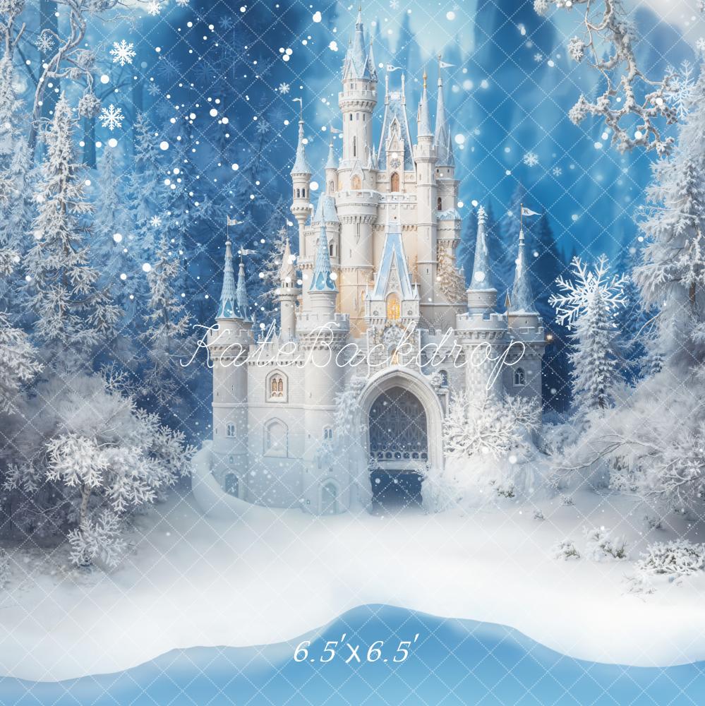 Kate Winter Castle Snow Forest Frozen Backdrop Designed by Emetselch
