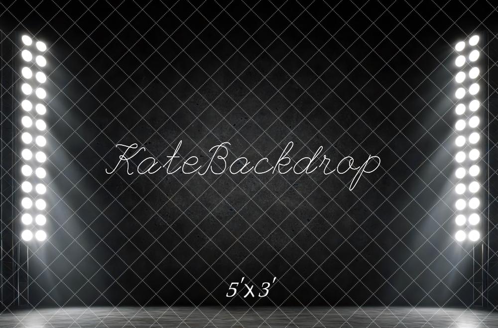 Kate Sports Black Stage Lights Backdrop Designed by Mini MakeBelieve