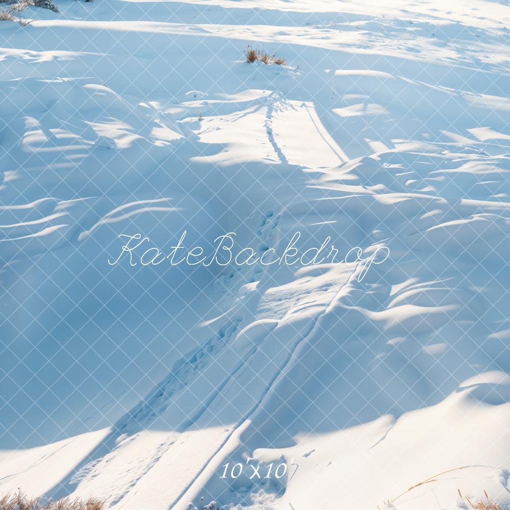 Kate Winter Thick Snow Road Floor Backdrop Designed by Emetselch