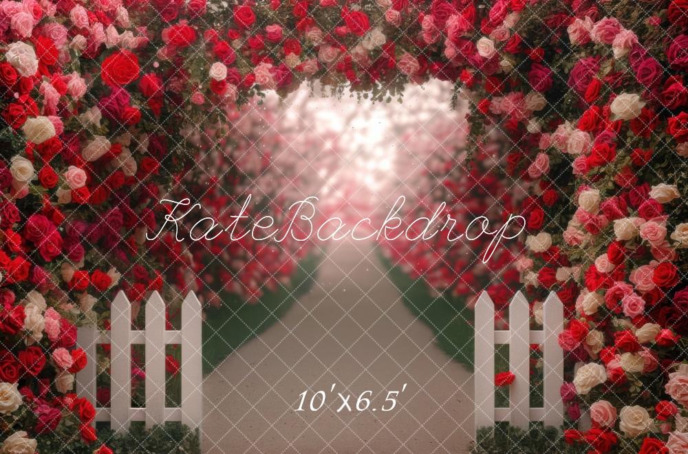Kate Valentine Flower Arch Romantic Path Backdrop Designed by Mini MakeBelieve