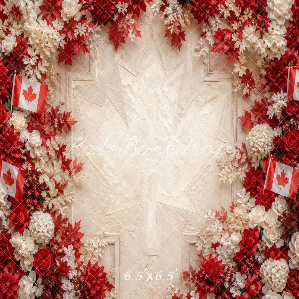 Kate Canada Day Paper Fans Flags Red White Party Printed Backdrop Designed by Vertigo Productions