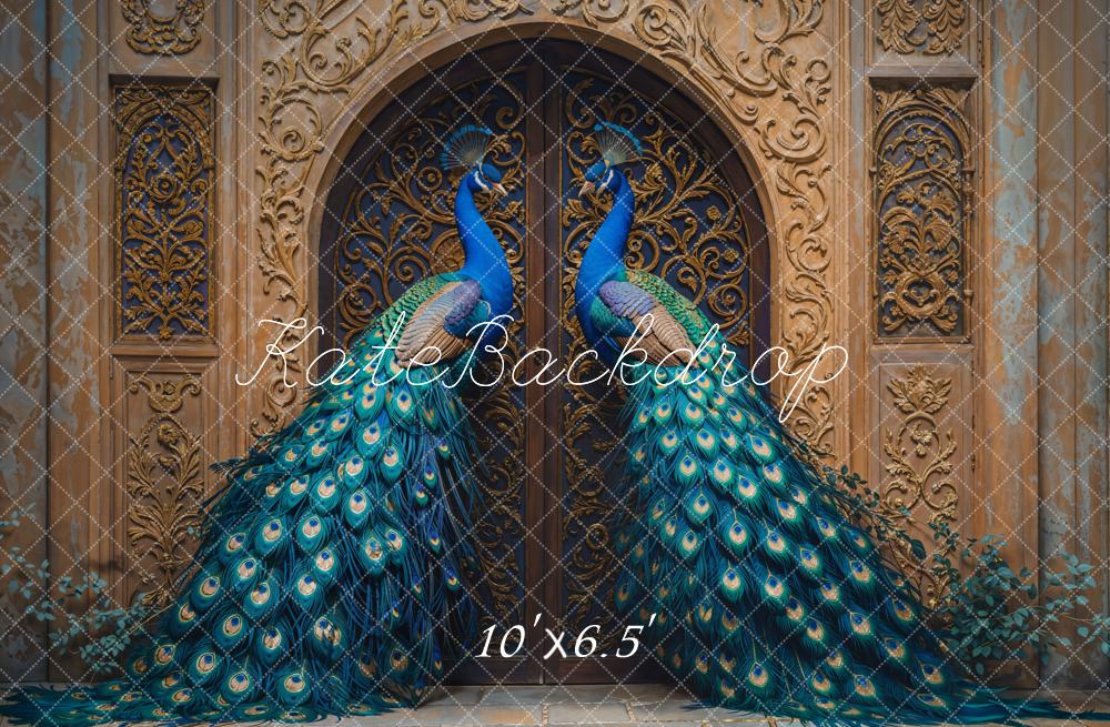 Peacock Palace Ornate Door Foto Achtergrond Designed by Emetselch
