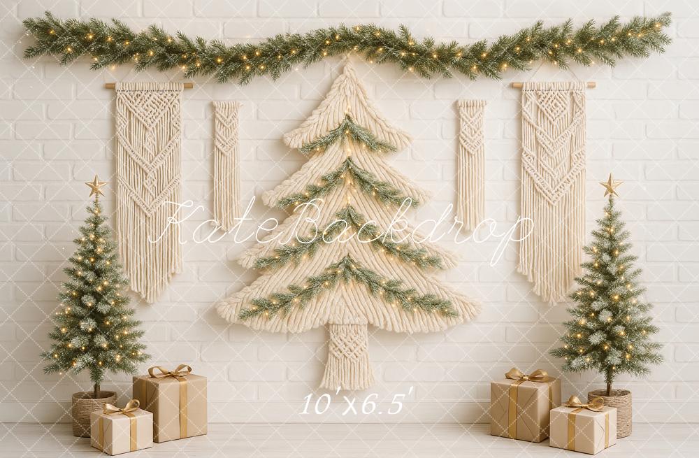 Sfondo Albero Macramè Boho di Natale Designed by Ashley Paul