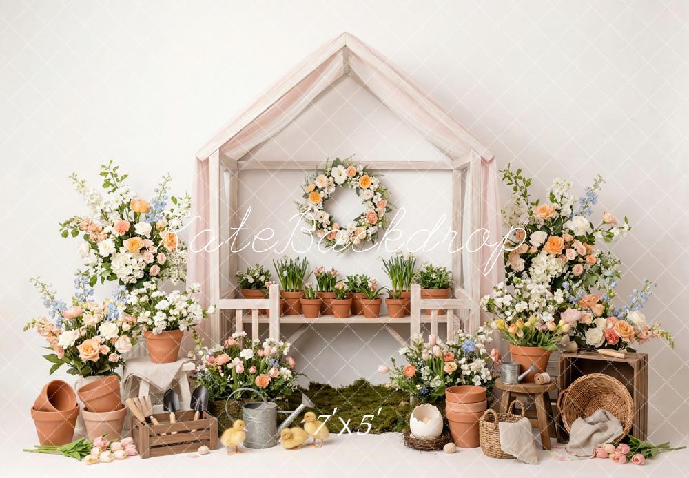Kate Spring Flower Arch Garden House Decor Printed Backdrop Designed by Patty Roberts