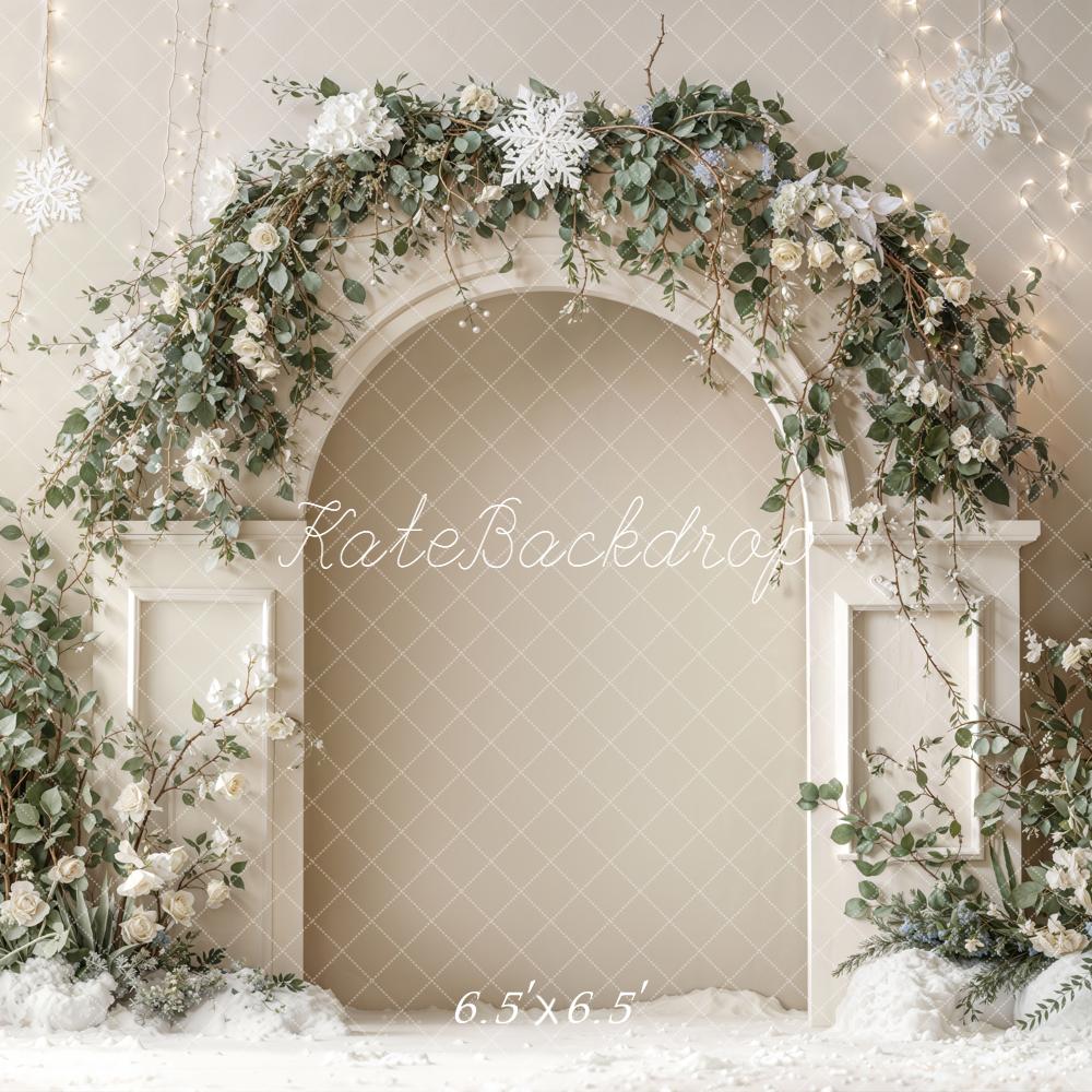 Kate Winter Flower Arch Snowflake Backdrop Designed by Emetselch
