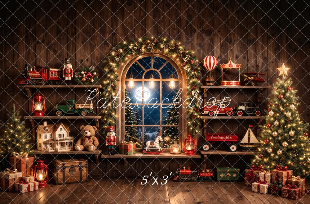 Kate Christmas Window Garland Toys Christmas Tree Printed Backdrop Designed by Emetselch