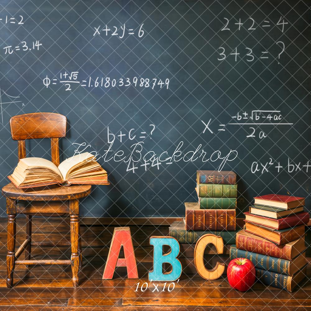 Kate Graduation School Chalkboard Classroom Books Backdrop Designed by Emetselch