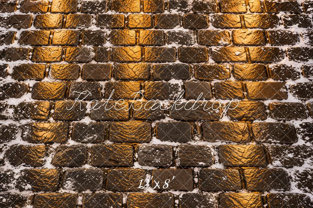 Kate Winter Night Snowy Brick Floor Printed Backdrop Designed by Kate Image