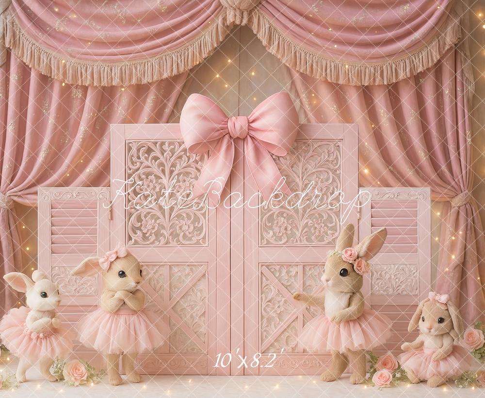 Cake Smash Bunny Pink Ballet Party Foto Achtergrond Designed by Ashley Paul