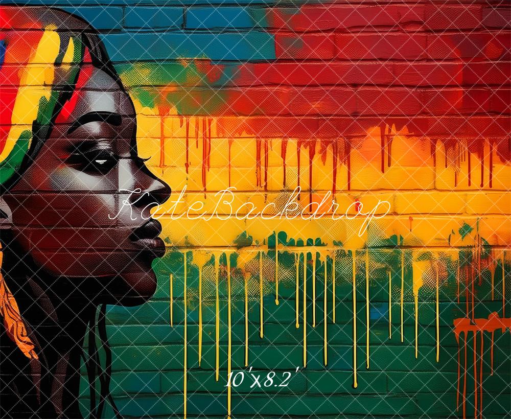 Kate Black History Face Graffiti Wall Backdrop Designed by Mandy Ringe Photography