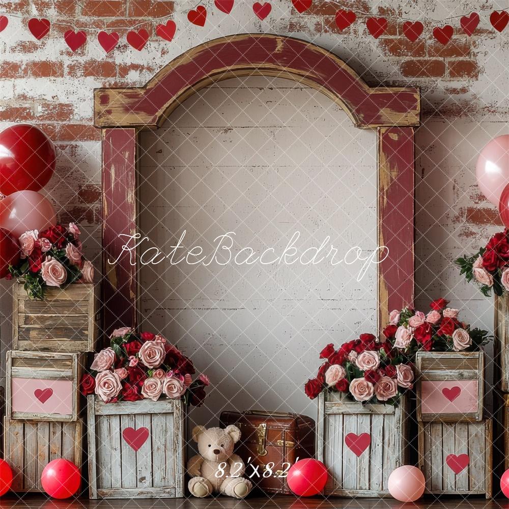 Kate Valentine Balloon Vintage Teddy Bears Backdrop Designed by Mini MakeBelieve