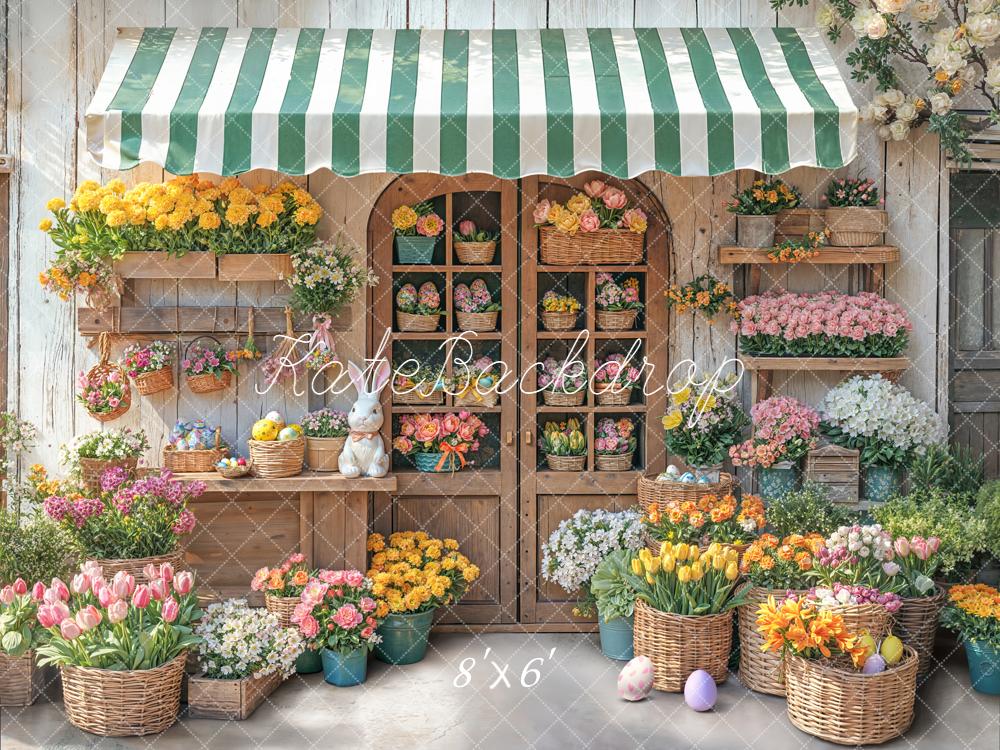 Kate Easter Bunny Flower Shop Baskets Eggs Printed Backdrop Designed by Emetselch