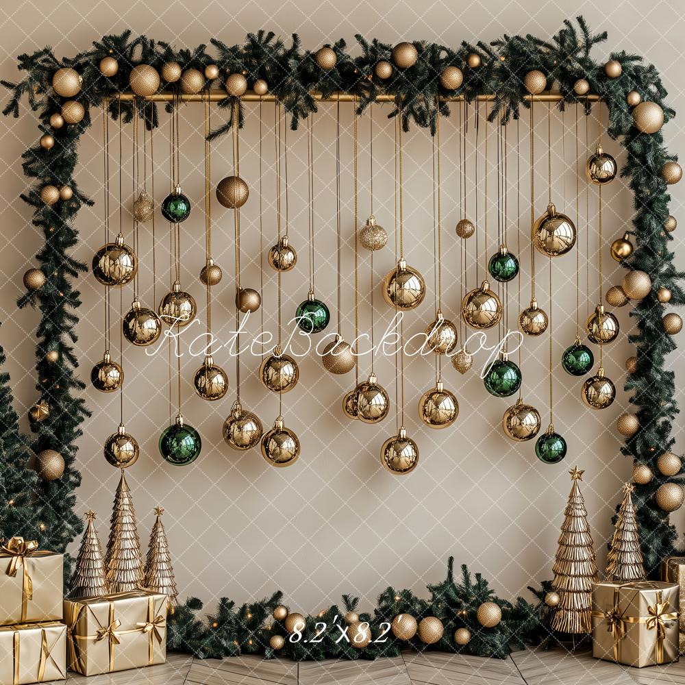 Kate Christmas Arch Ornaments Gifts Golden Backdrop Designed by Patty Roberts