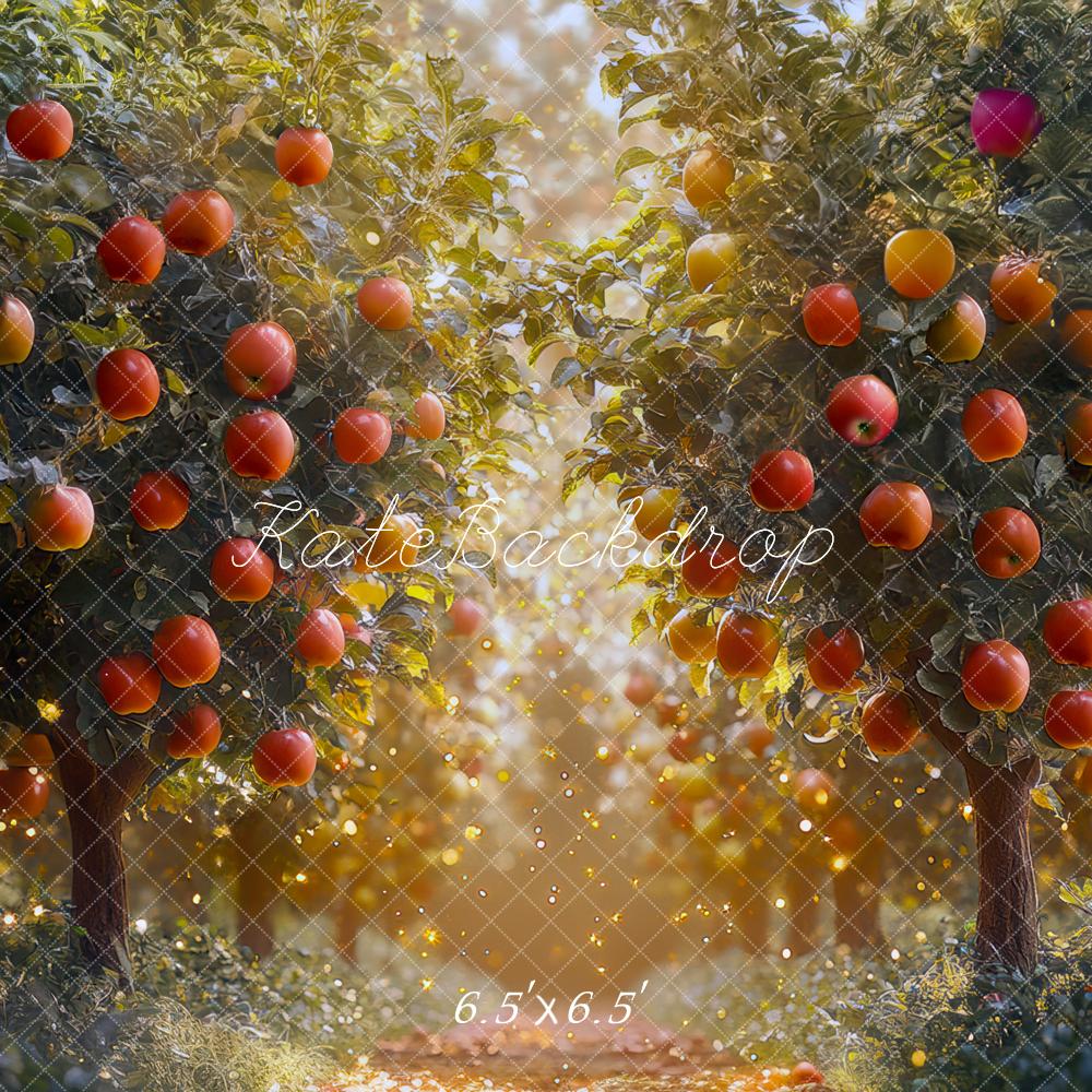 Kate Fall Apple Orchard Bokeh Sunset Backdrop Designed by Mini MakeBelieve