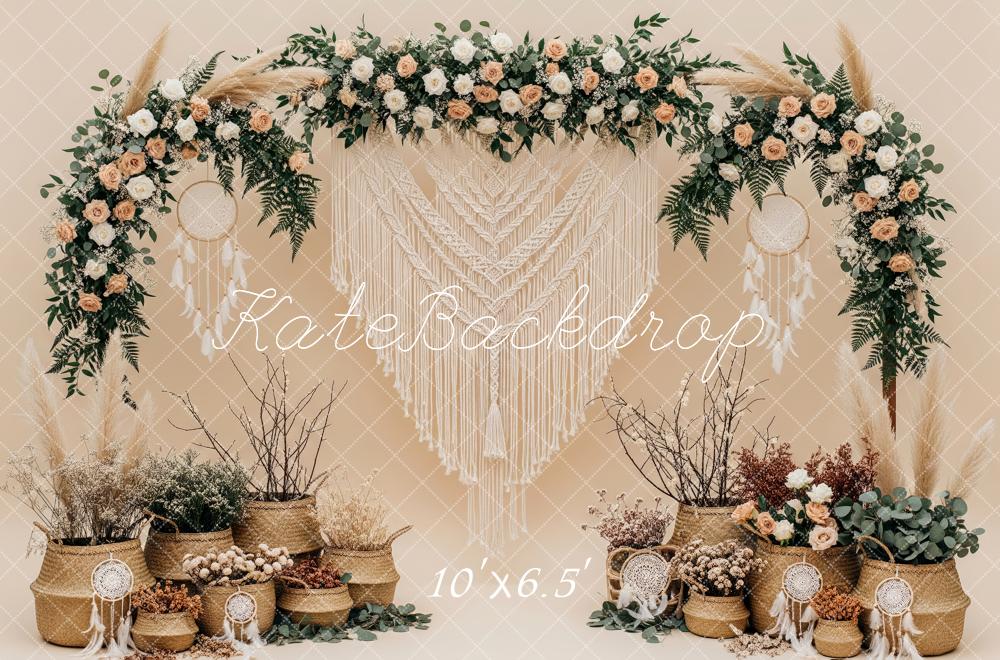Kate Spring Mother's Day Flower Arch Macrame Dreamcatcher Basket Floral Backdrop Designed by Patty Roberts