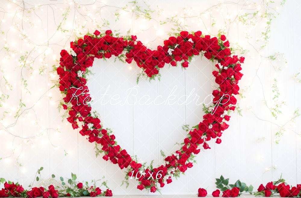 Kate Valentine Heart Rose Floral Backdrop Designed by Patty Roberts
