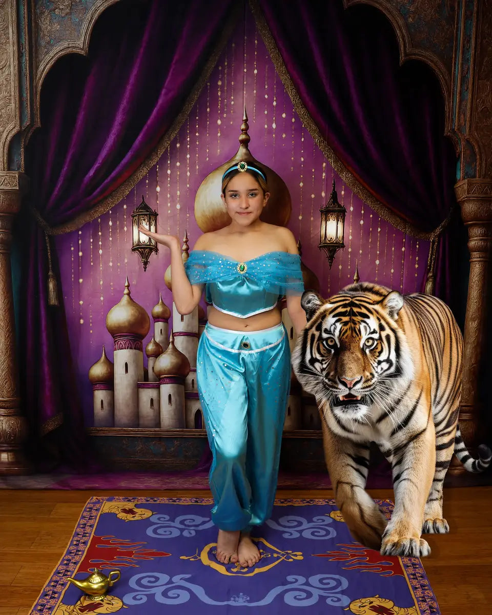 Kate Arabian Palace Arch Purple Backdrop Designed by Ashley Paul