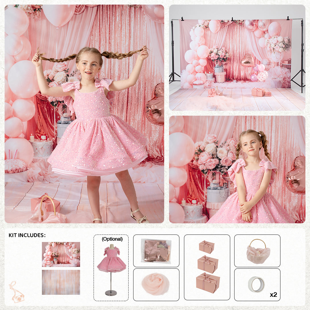 Fondo de Caramelo Rosa de Valentine's Diseñado por Mini MakeBelieve