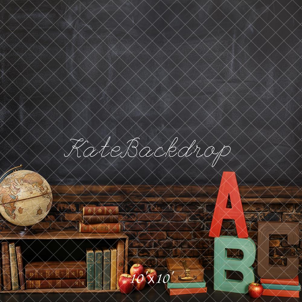 Kate Graduation School Chalkboard Globe Classroom Backdrop Designed by Emetselch