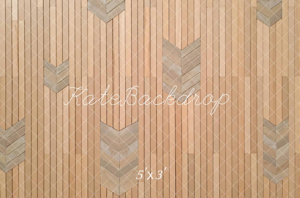 Kate Beige Herringbone Chevron Wood Floor Backdrop Designed by Mini MakeBelieve