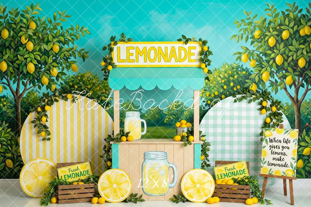 Kate Summer Lemonade Stand Tree Picnic Printed Backdrop Designed by Patty Roberts