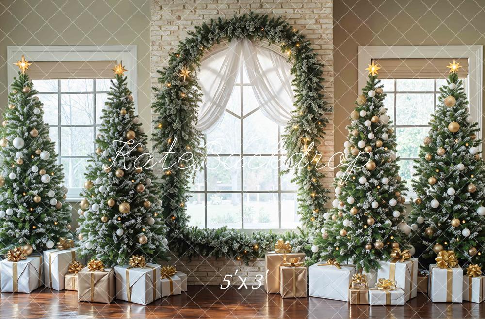 Kate Christmas Tree Garland Gifts Arch Window Backdrop Designed by Mini MakeBelieve