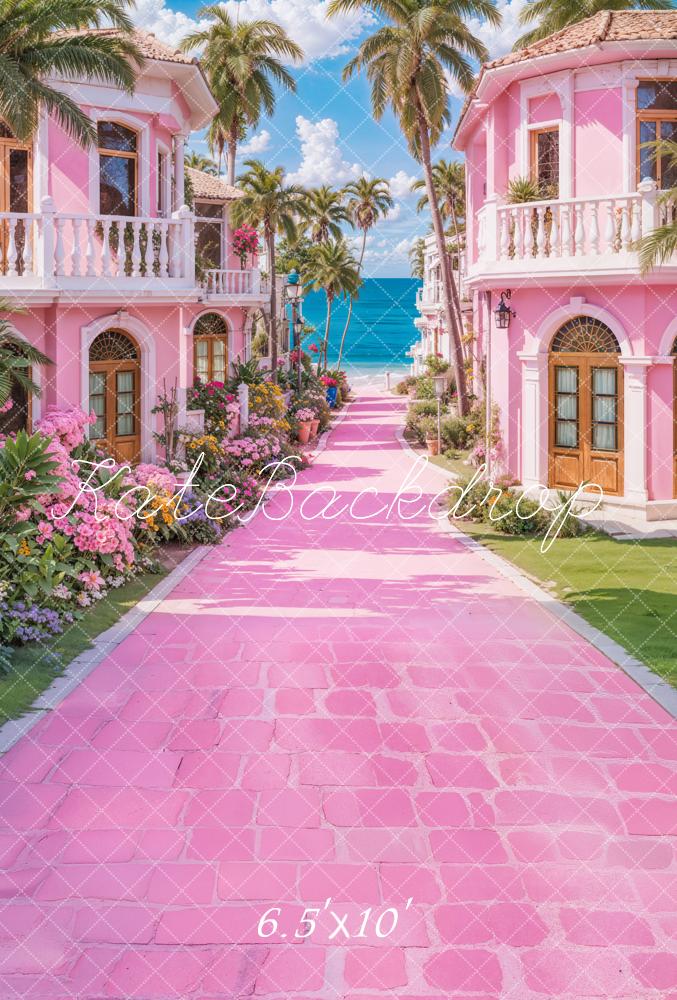 Fondo de Villa de Fantasía de Muñeca de Moda Rosa Playas Designed by Emetselch