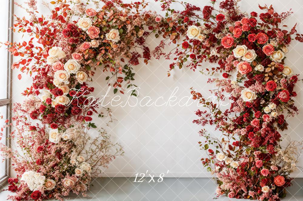 Arco de Flores para el Día de la Madre Rojas de Rosa Fondo Designed by Emetselch