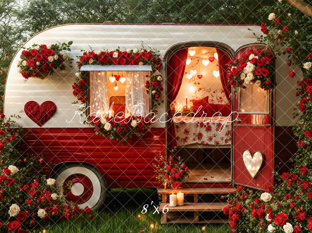 Fondo Romántico de Corazón de Camper del Día de San Valentín Diseñado por Emetselch