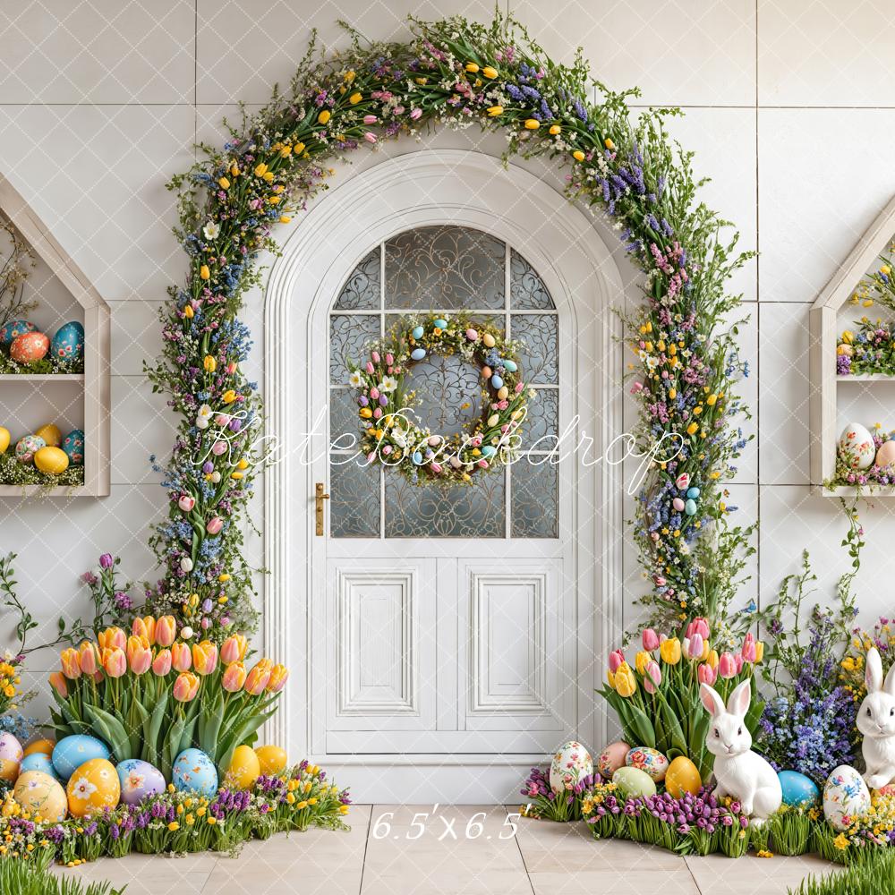 Fondo de Arco Floral de Conejo de Pascua diseñado por Emetselch