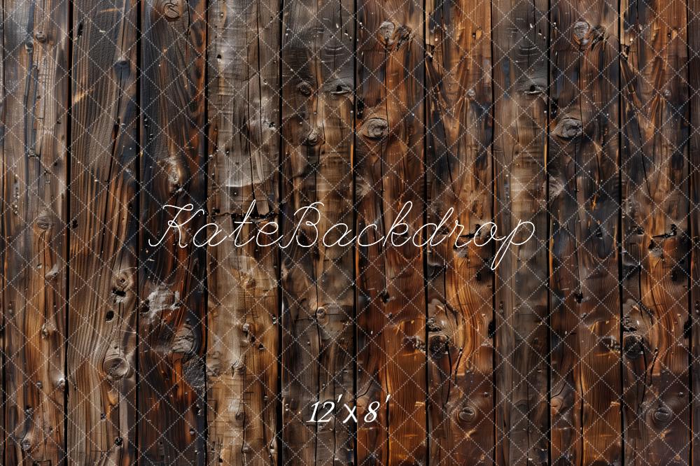 Kate Dark Burnt Wood Plank Floor Backdrop Designed by Patty Roberts