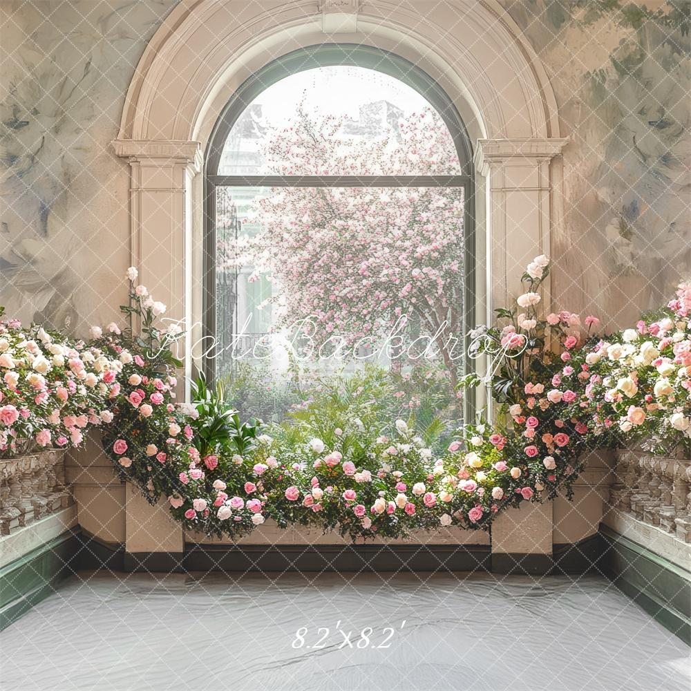 Kate Spring Flower Arch Interior Terrace Window Backdrop Designed by Mini MakeBelieve