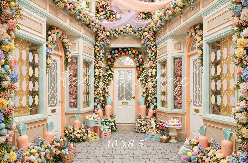 Kate Easter Bunny Pastel Flower Arch Eggs Backdrop Designed by Mini MakeBelieve
